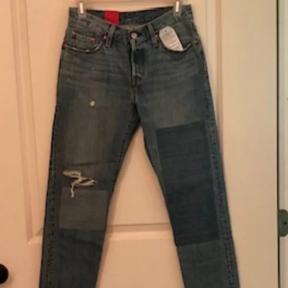 NWT Levi's 501 CT Denim Jeans Waist 24" Inseam 32" Cropped - Picture 9 of 15